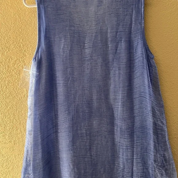 Soft Surroundings Blue Embroidered Sleeveless Top - Picture 4 of 4